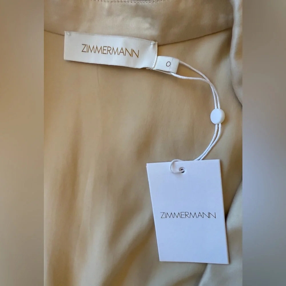 Zimmermann Silk Cream Wrap Midi Dress - Picture 8 of 10